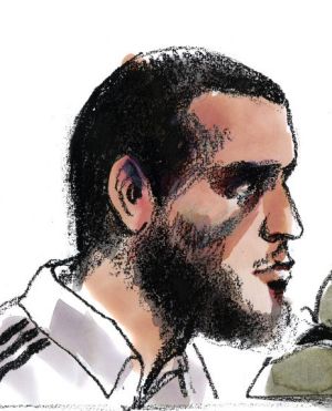 Ezzit Raad as depicted by an artist during his court appearance. 