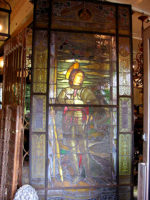 Leadlight door with stained glass